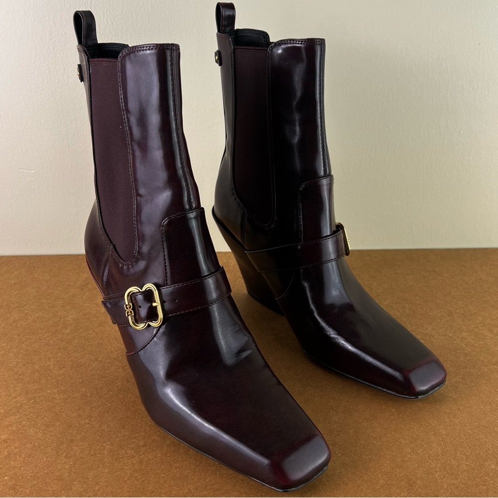 NEW SAM EDELMAN BUCKLE WESTERN BOOTIES - Picture 2 of 12